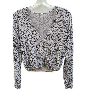Heavenly by Victoria's Secret Leopard Faux Wrap Crop Top Women's Size XS